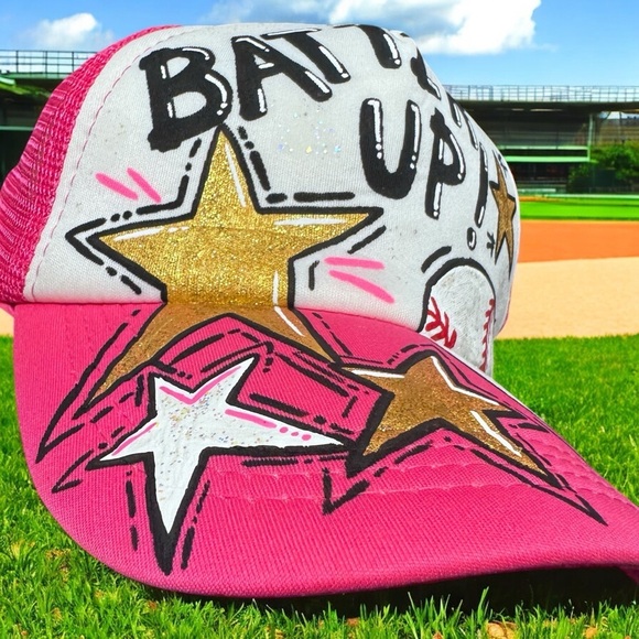 Handpainted Mesh Back Trucker Hat - Score Big with Style! ? Baseball or Football main image 12